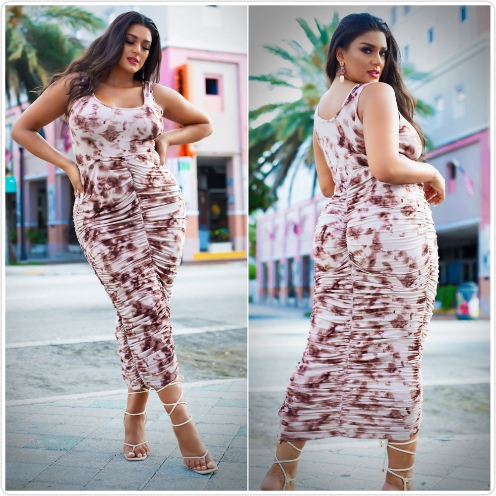REBDOLLS NEVER TOO LATE RUCHED  BODYCON MAXI DRESS SIZE 1X
